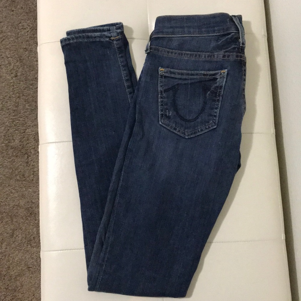 True Religion mid rise super skinny jeans